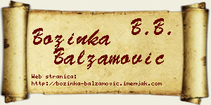 Božinka Balzamović vizit kartica